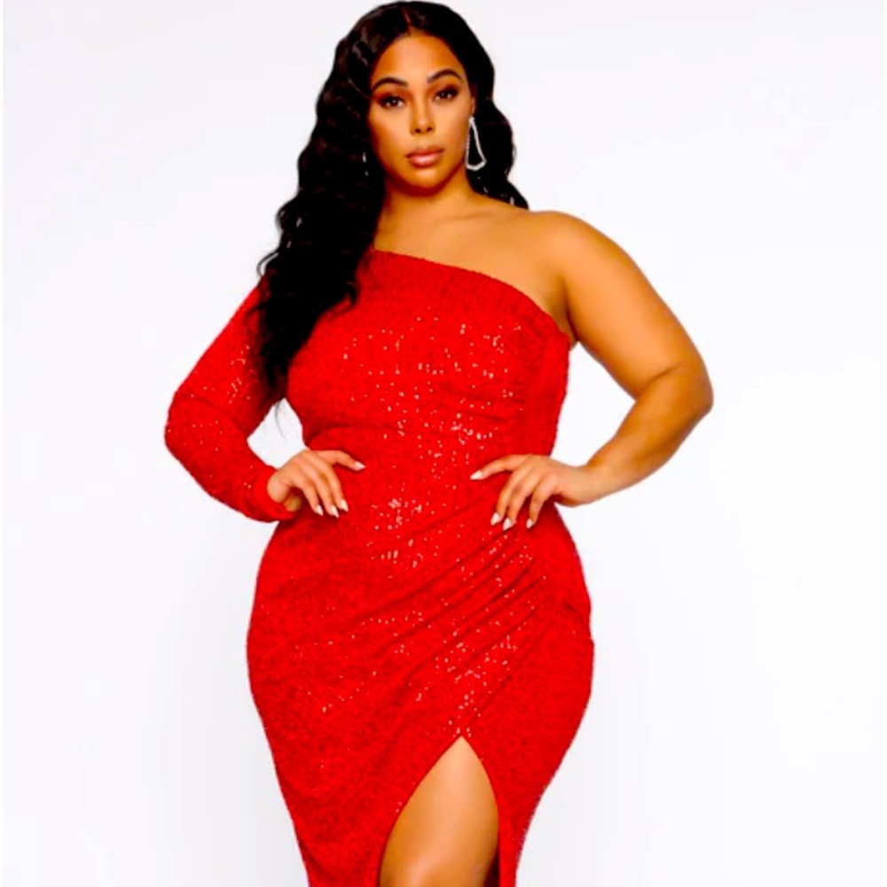 SEQUIN RED MAXI DRESS